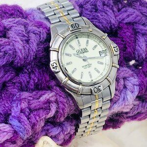 GUESS Vintage 1997 WaterPro Silver/Gold Tone Women's Bracelet Watch